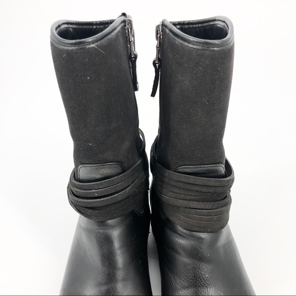 Chaps Gari Women’s/ Girl’s Moto Black Boots Size 5 - Picture 4 of 8